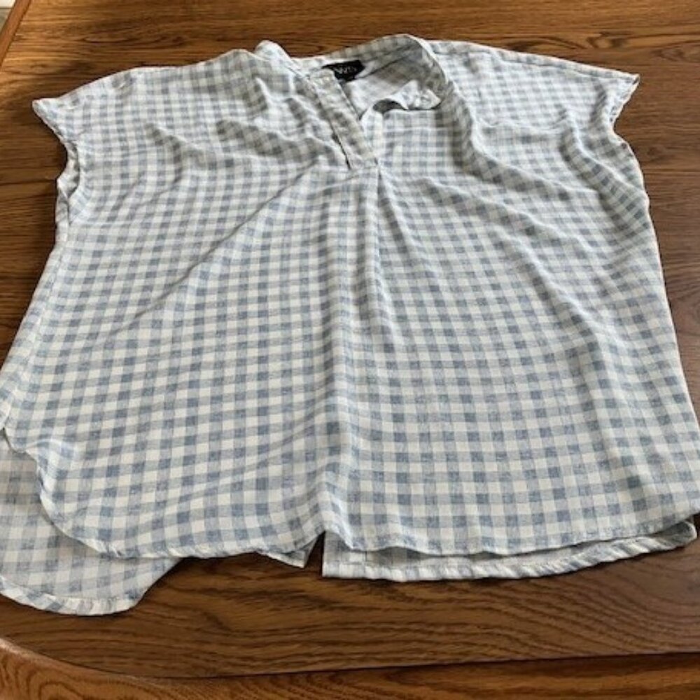 W-5 Checkered Sleeveless Blouse Summer